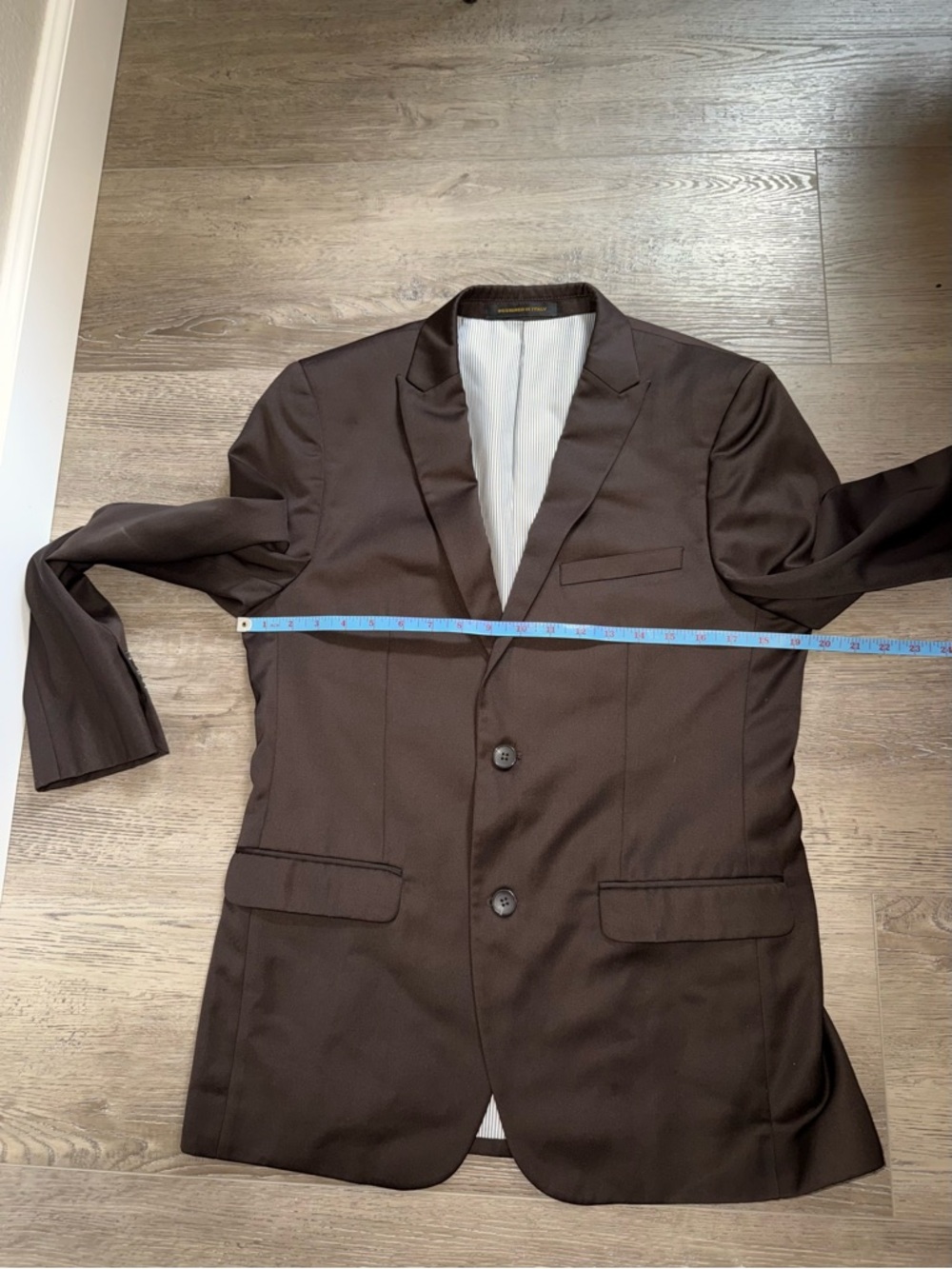 Men's Porto Filo Dk Coffee Two-Button Notch Lapel Blazer made in Italy - Picture 8 of 11